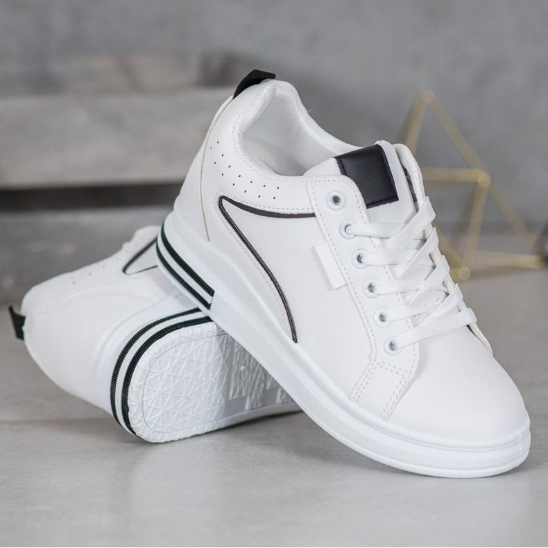 SHELOVET Valkoiset kengät, joissa piilotettu kiila valkoinen 1