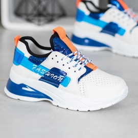 SHELOVET Valkoiset muoti lenkkarit valkoinen sininen 1