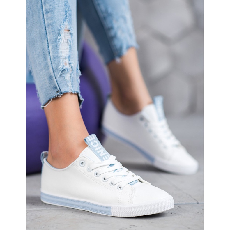 SHELOVET Tennarit, joissa Eco -nahka Nizza valkoinen 1