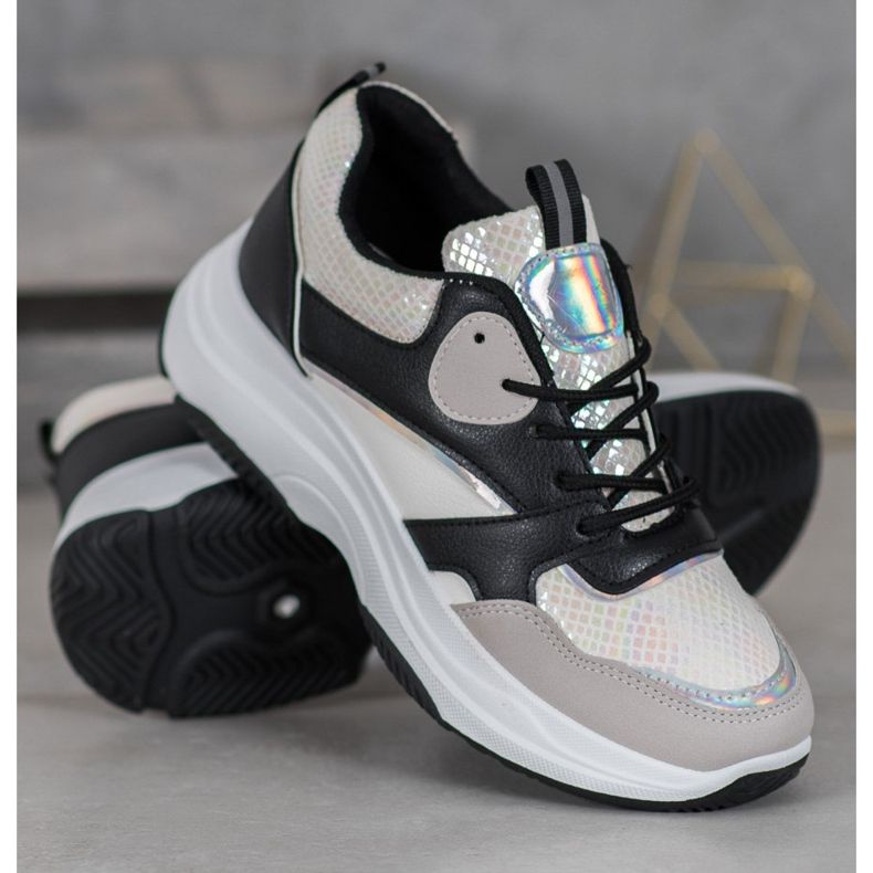 Ideal Shoes Casual Platform Tennarit musta monivärinen keltainen 2