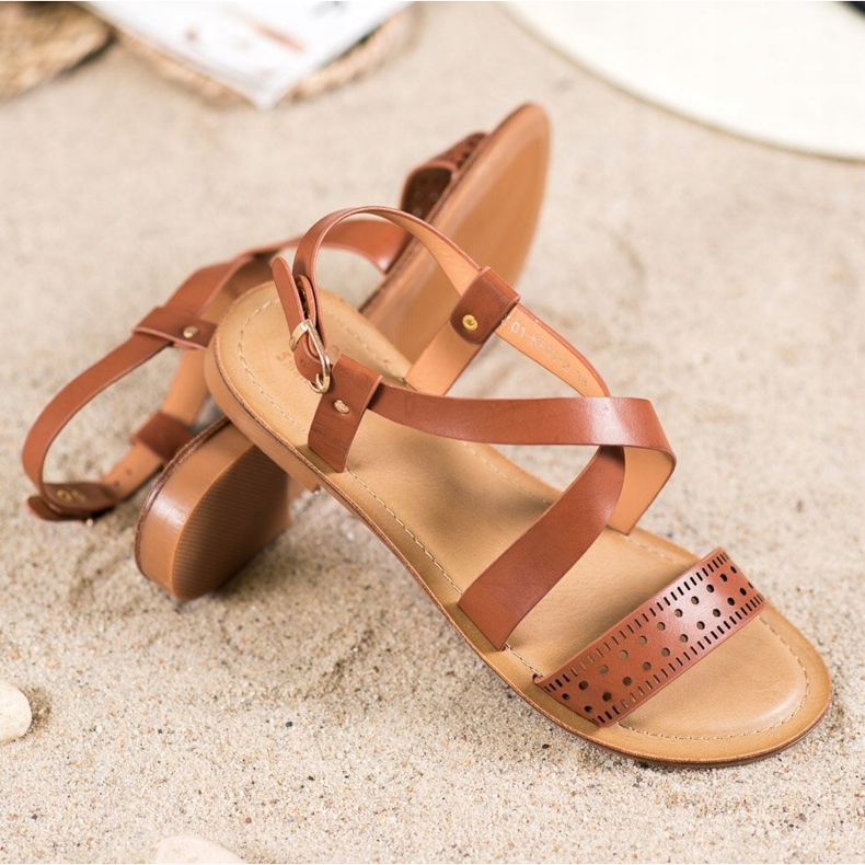 Small Swan Ruskeat sandaalit Eco -nahkaa 1