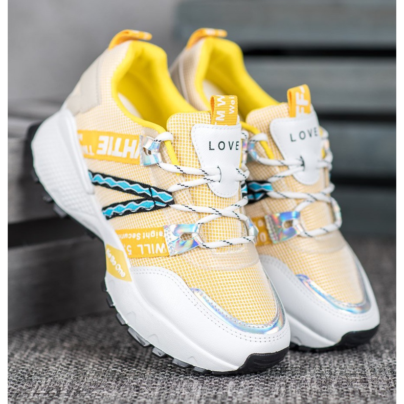 Bona Love Mesh Tennarit valkoinen keltainen 2