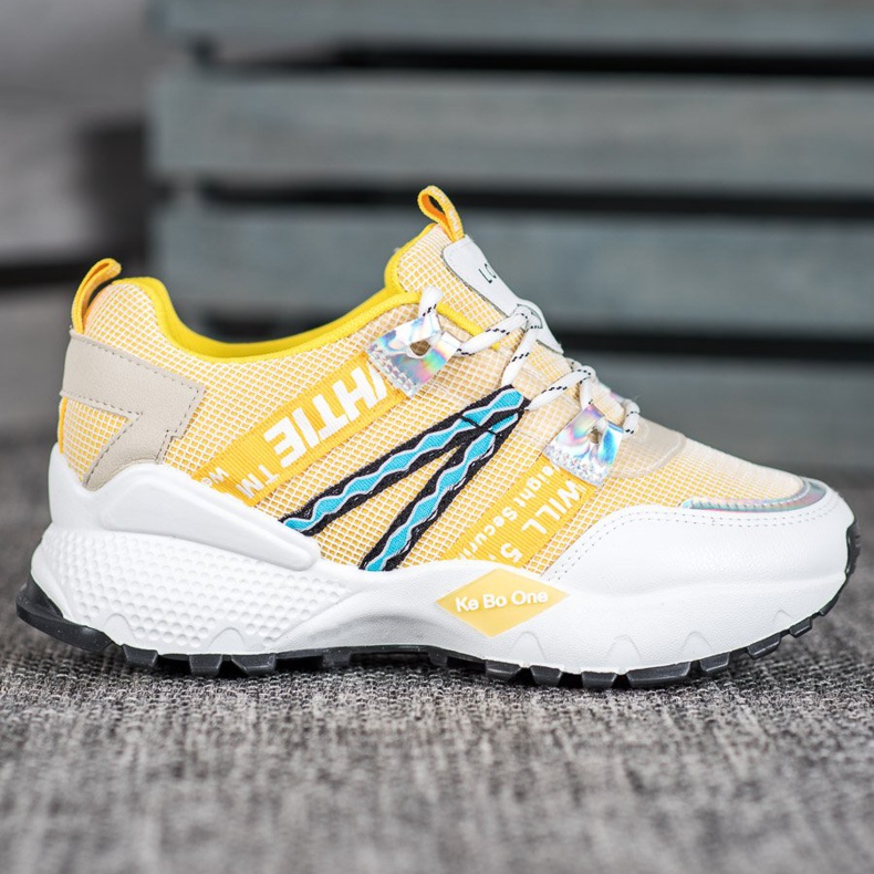 Bona Love Mesh Tennarit valkoinen keltainen 1