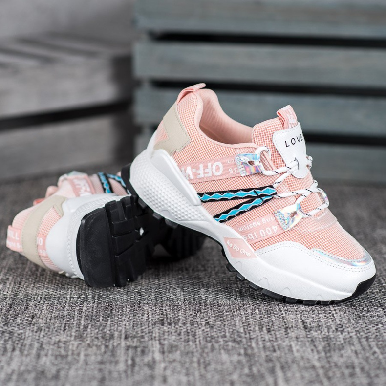 Bona Love Mesh Tennarit valkoinen vaaleanpunainen 1