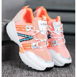 Bona Love Mesh Tennarit valkoinen oranssi 2