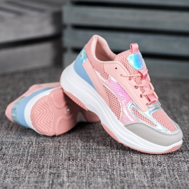 Bona Pinkit Mesh -lenkkarit sininen vaaleanpunainen harmaa 2