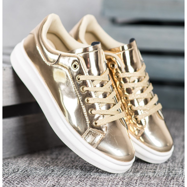 Bona Kiiltävät kengät lavalla keltainen 1