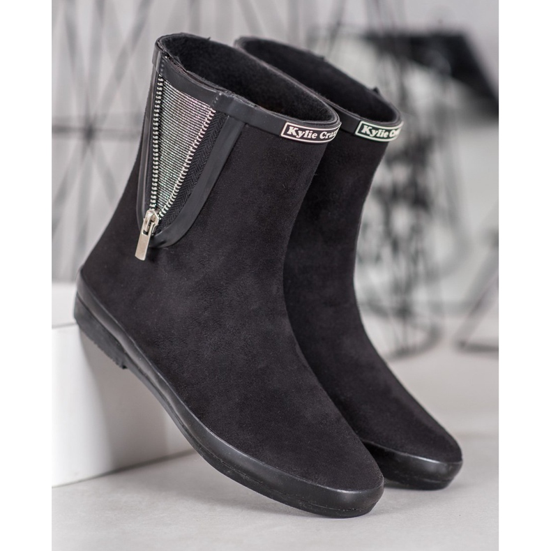 Kylie Suede galoshes vetoketjulla musta 1