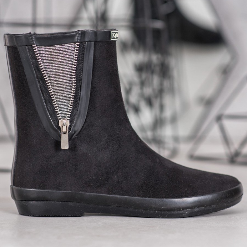 Kylie Suede galoshes vetoketjulla musta 2
