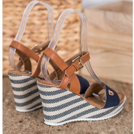 Goodin Muodikkaat kiilamaiset sandaalit ruskea sininen monivärinen 1