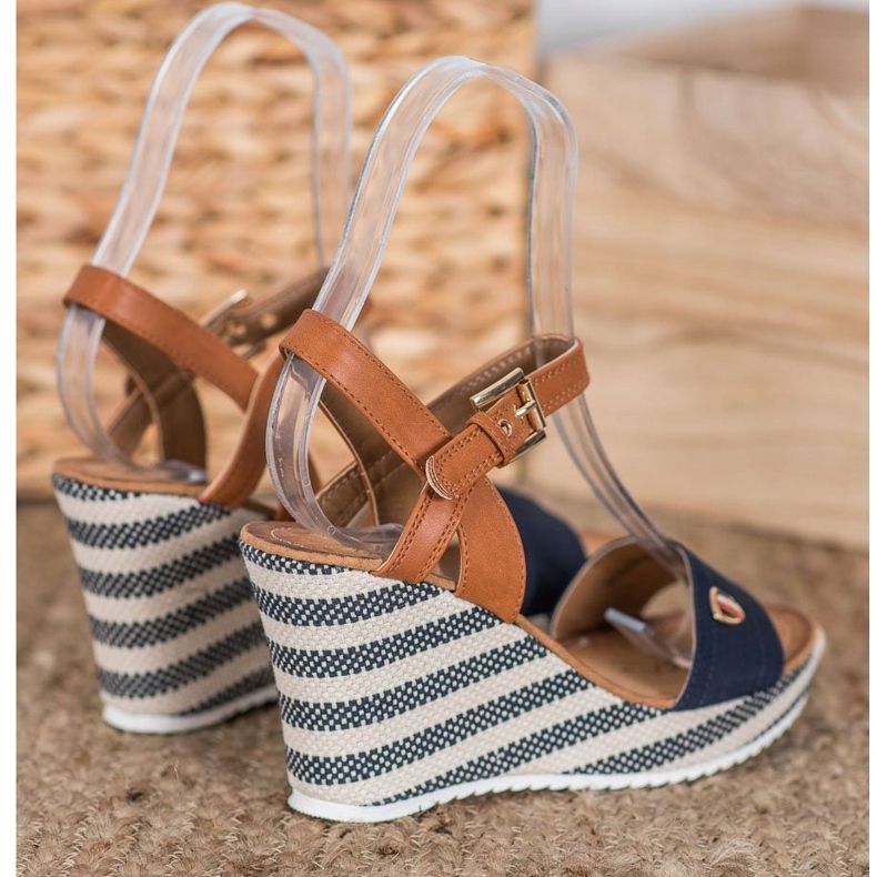 Goodin Muodikkaat kiilamaiset sandaalit ruskea sininen monivärinen 1