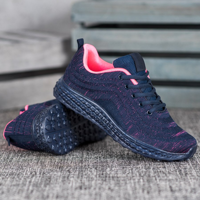 Bona Kevyet tekstiiliset jalkineet laivastonsininen vaaleanpunainen 2