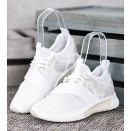 SHELOVET Urheilukengät, joissa joustava nauha valkoinen 1