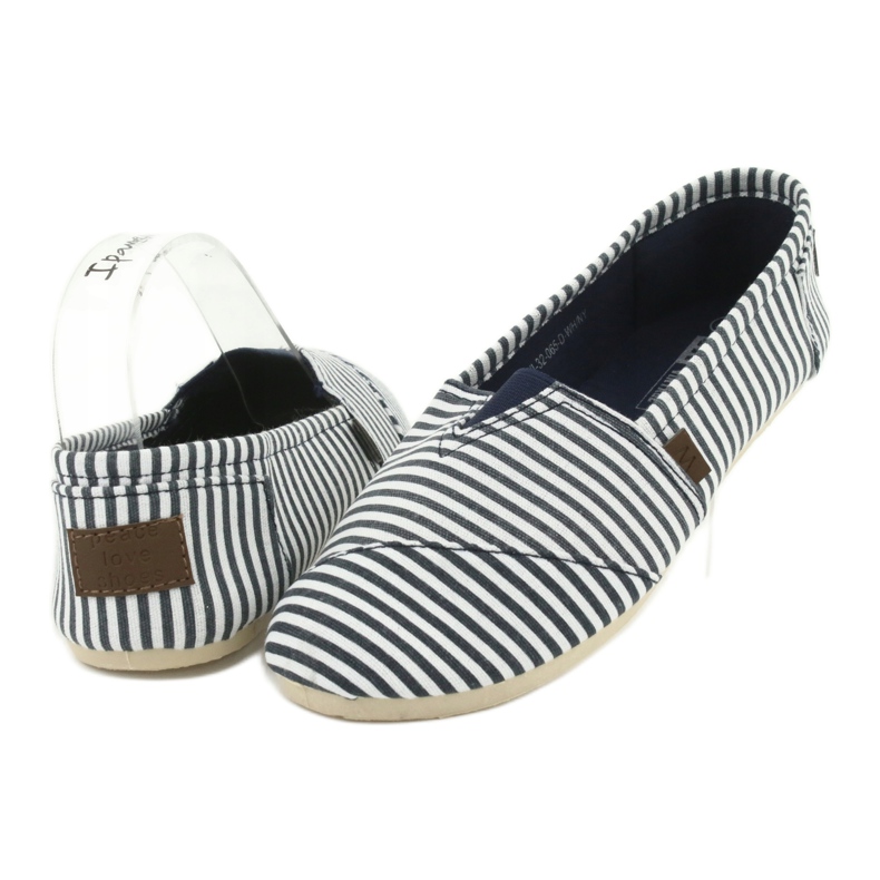 Wishot Mukavat, muodikkaat raidalliset tennarit 32-065, valkoinen ja sininen 3