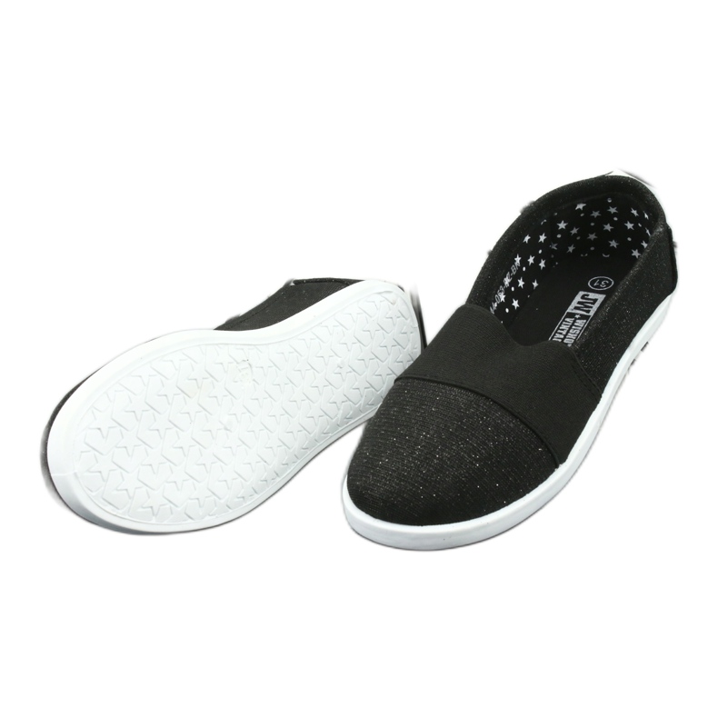 Wishot Tyttöjen kiiltävä musta ja huolimaton lenkkarit 44-053 4