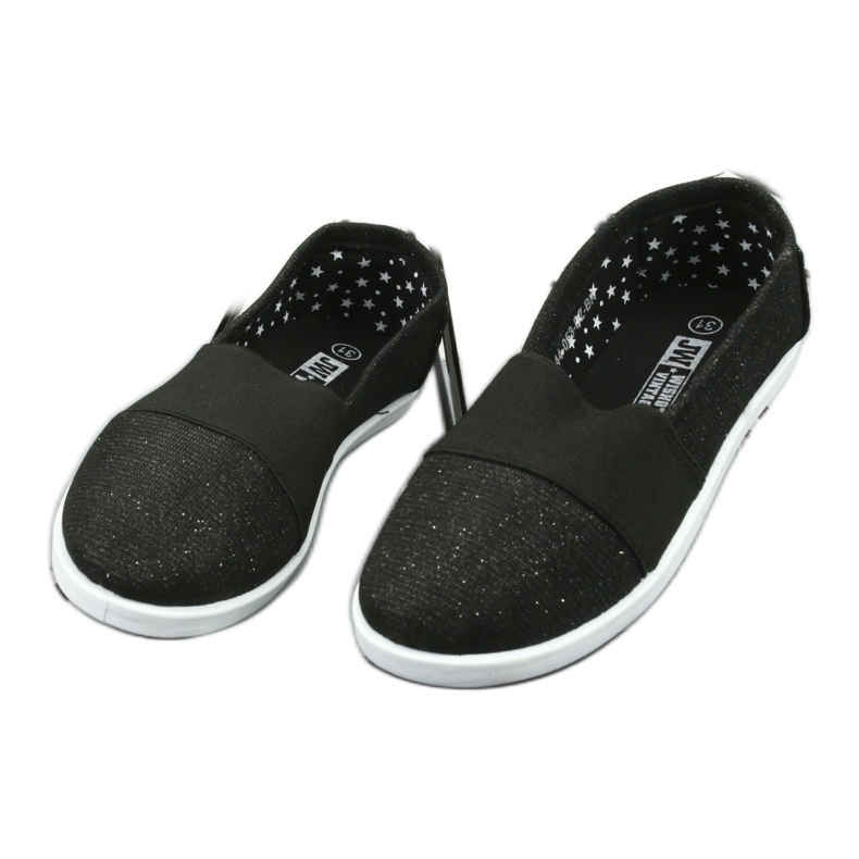 Wishot Tyttöjen kiiltävä musta ja huolimaton lenkkarit 44-053 2