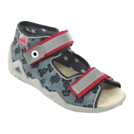 Befado keltaiset lasten kengät 350P009 punainen harmaa 1