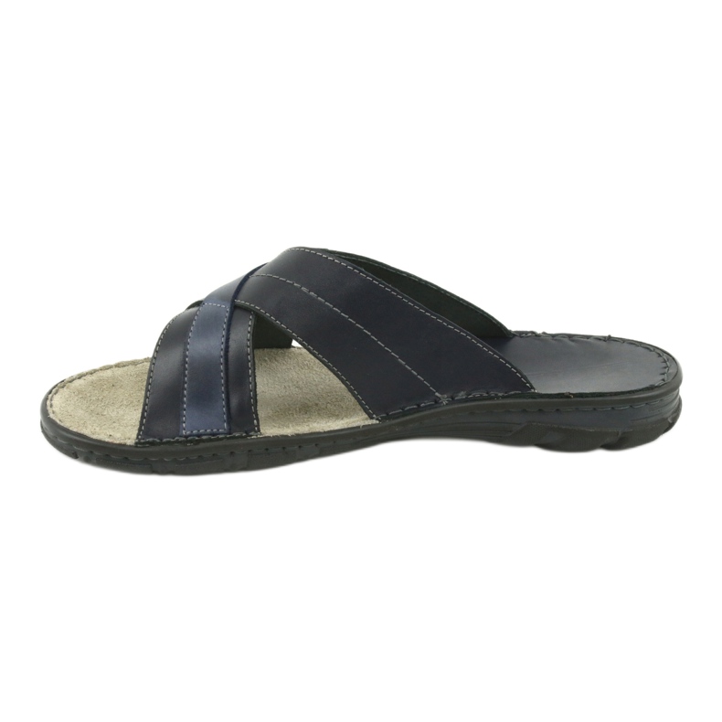 Mukavat nahkatossut Naszbut 055 laivastonsininen sininen 2