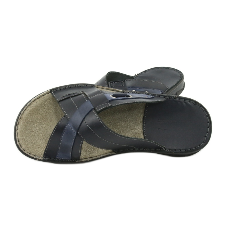 Mukavat nahkatossut Naszbut 055 laivastonsininen sininen 5