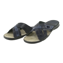 Mukavat nahkatossut Naszbut 055 laivastonsininen sininen 3