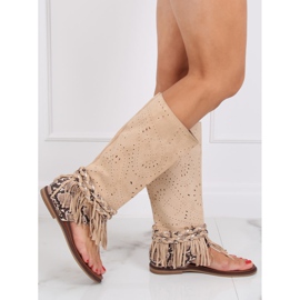 Boho-varvastossut, joissa beige yläosa NS130P Beige 1