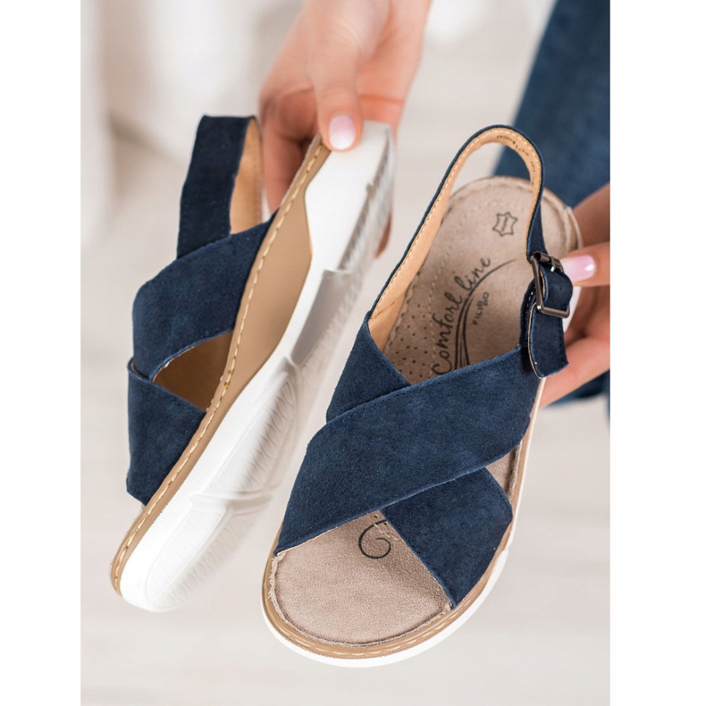 Filippo Nahkaiset sandaalit alustalla sininen 1