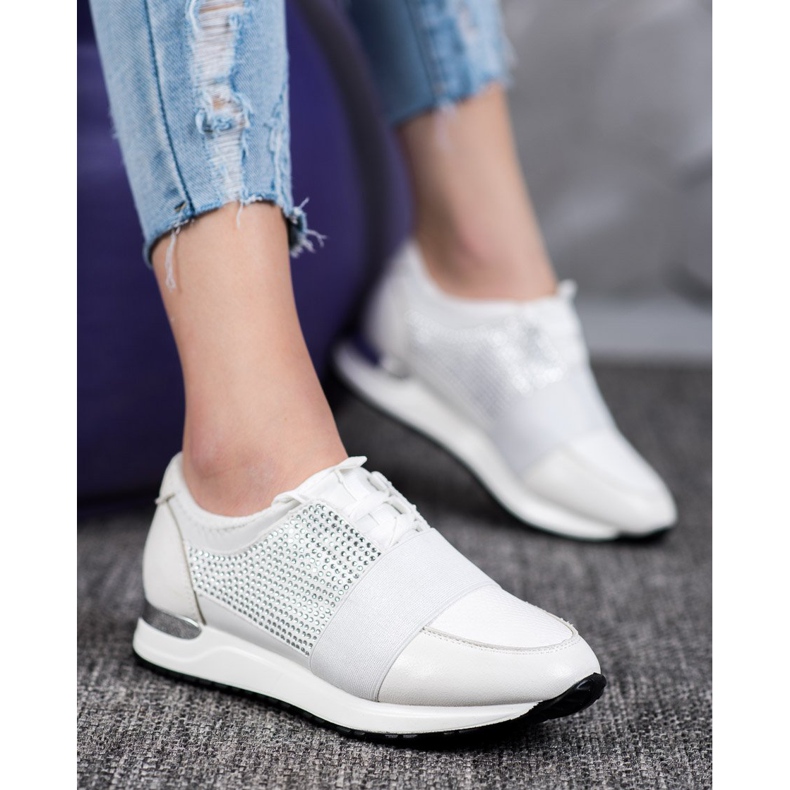 SHELOVET Urheilujalkineet kristalleilla valkoinen 1