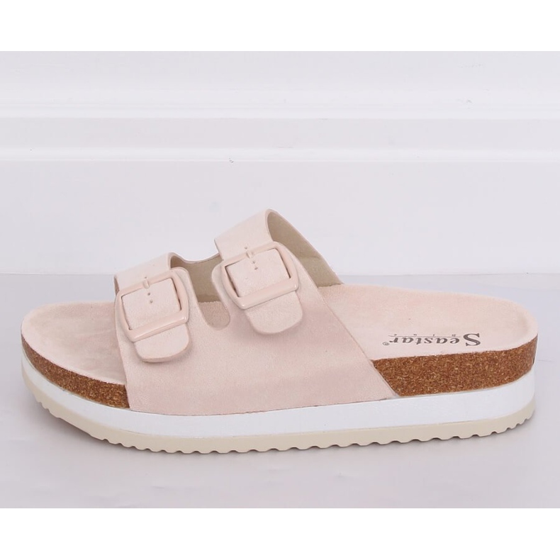 Beige scholki -tossut SS115P Beige monivärinen vaaleanpunainen 2