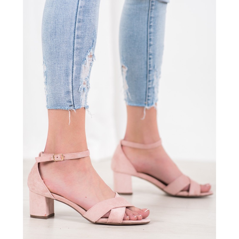 Seastar Tyylikkäät mokkanahkaiset sandaalit vaaleanpunainen 2