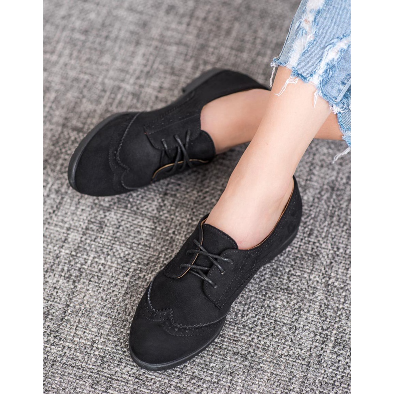 SHELOVET Klassiset mokkanahkaiset kengät musta 1