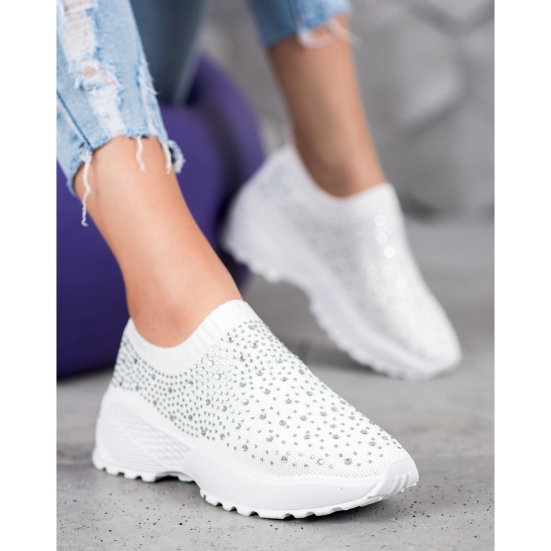 Diamantique Urheilujalkineet kristalleilla valkoinen 2