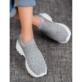 Diamantique Urheilujalkineet kristalleilla harmaa 2