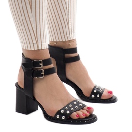 Mustat korkokengät sandaalit 77-12 1