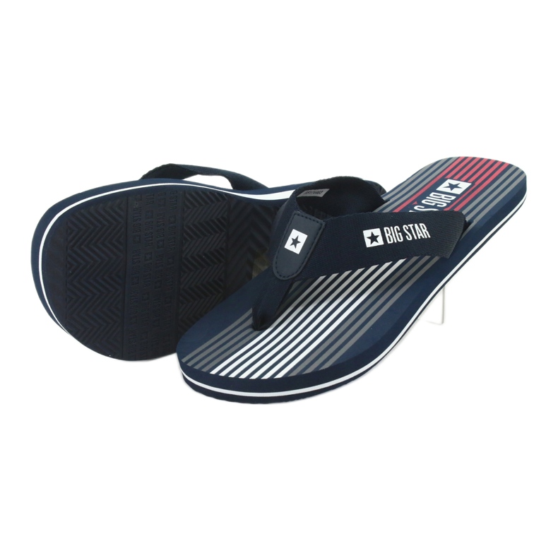 Miesten Big Star 174463 tummansiniset tossut valkoinen punainen laivastonsininen 3