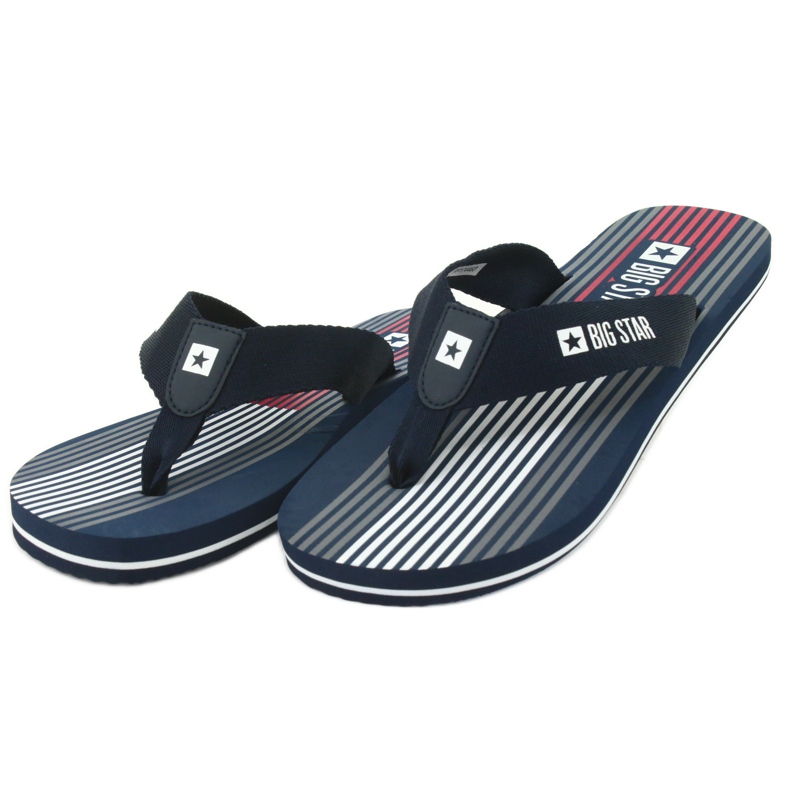 Miesten Big Star 174463 tummansiniset tossut valkoinen punainen laivastonsininen 2