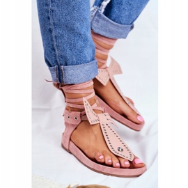 Lu Boo Naisten sidotut sandaalit Japanilainen jauhe vaaleanpunainen Mara 2