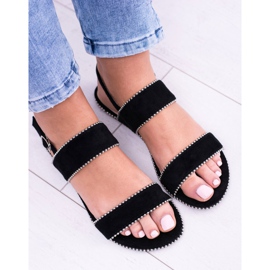 Lu Boo Naisten mustat sandaalit Jets Noeli 2