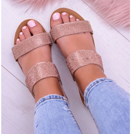 Lu Boo naisten samppanjasandaalit täydellisellä kuutio zirkonialla vaaleanpunainen 2