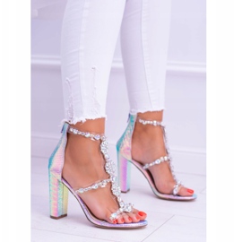 Lu Boo Bensiini Violetti Sandaalit Taylor -tekojalokivillä monivärinen 2