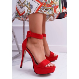 NFR Naisten sandaalit korkokenkä Platform Red Welbos punainen 1