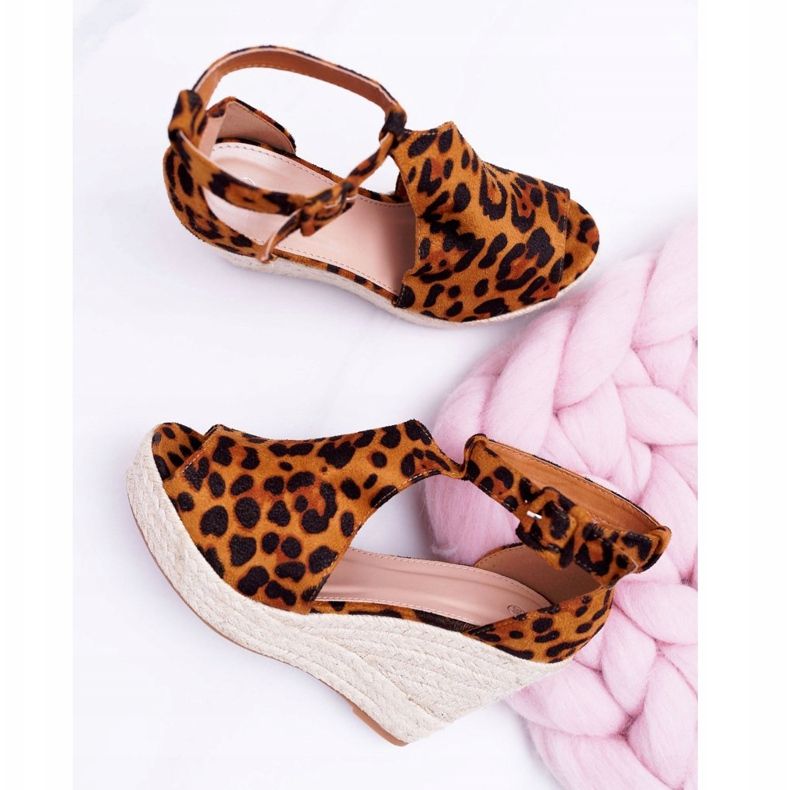 NFR Naisten sandaalit Wedge Platform Leopard Begest ruskea 1
