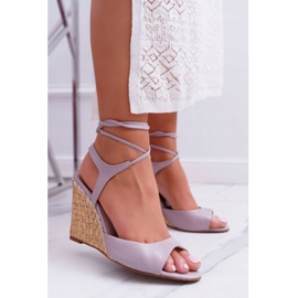 Sandaalit kiilassa Laura Messi 1944 Nahka Vaalea Violetti Lenormo 2