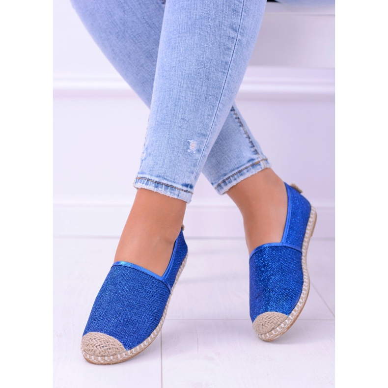 Lu Boo Cornflower Naisten Espadrilles Slip On Brocade Miravet sininen 1
