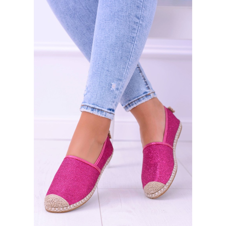 Lu Boo Naisten Espadrilles Slip On Fuchsia Brocade Miravet vaaleanpunainen 1