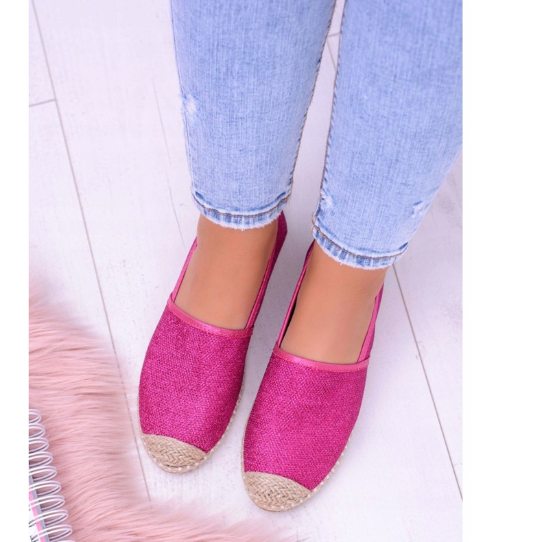 Lu Boo Naisten Espadrilles Slip On Fuchsia Brocade Miravet vaaleanpunainen 2