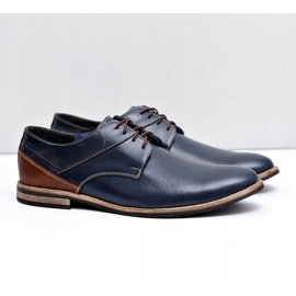 Bednarek Polish Shoes Miesten Brogues Bednarek Elegant Nahka Navy Blue Marcelo tummansininen 1