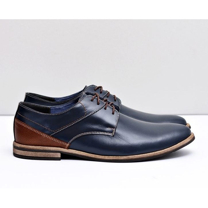 Bednarek Polish Shoes Miesten Brogues Bednarek Elegant Nahka Navy Blue Marcelo tummansininen 2
