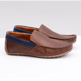 Neex | Ruskea nahkainen miesten Pardon Slip-On Loaferit 1