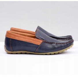 Neex | Tummansininen nahkainen miesten Pardon Slip-On Loaferit 2