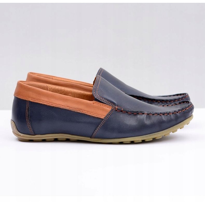 Neex | Tummansininen nahkainen miesten Pardon Slip-On Loaferit 2